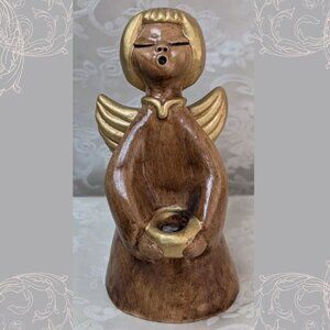 Mid Century Gold Original Bozner Engel Thun - Italy Singing Angel Candle Holder
